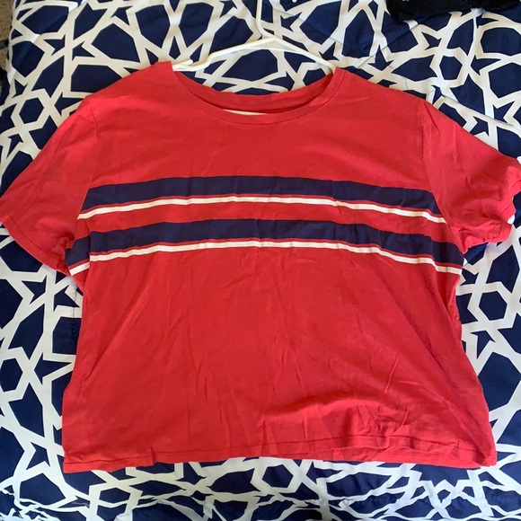 SO Tops - red white and blue cropped t shirt